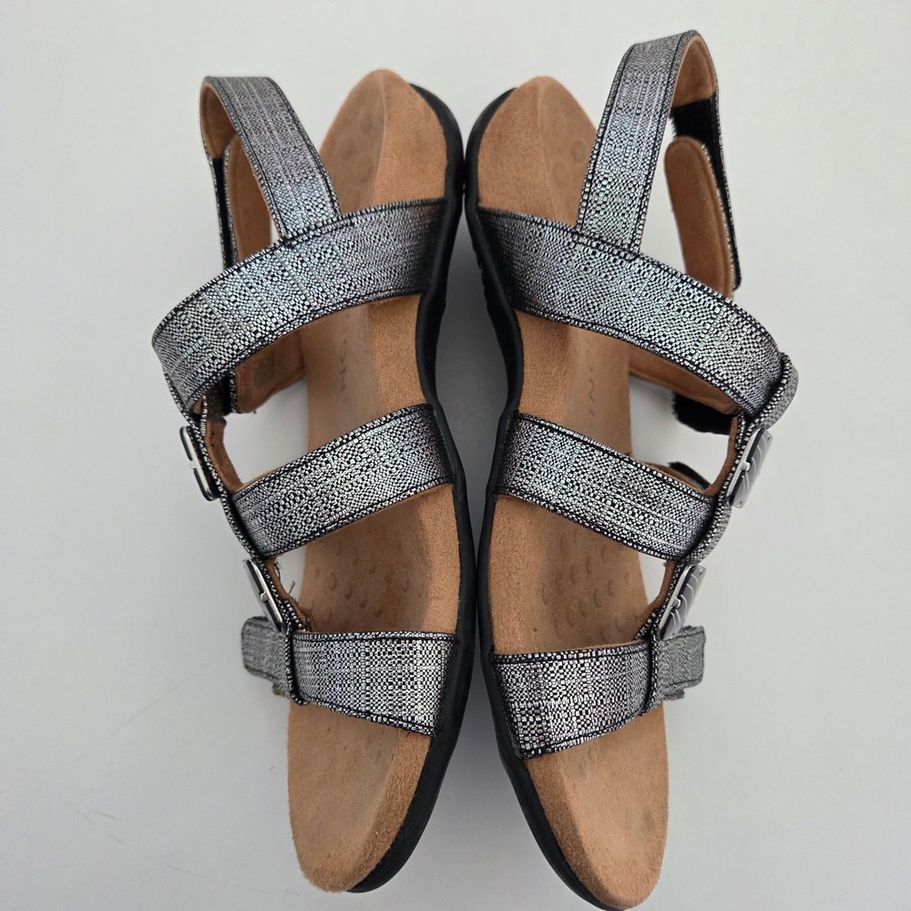 Vionic Amber Metallic Silver Adjustable Backstrap… - image 3